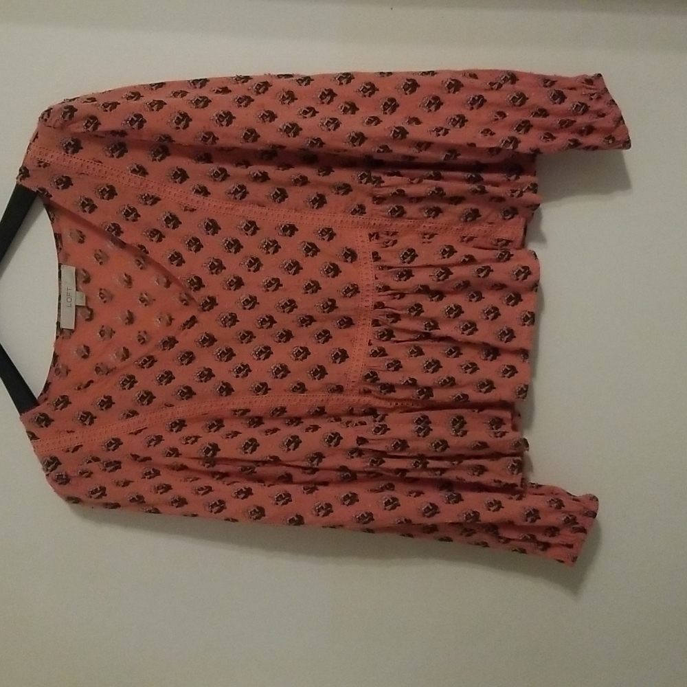 Loft Boho Floral Tunic Top Medium NWOT